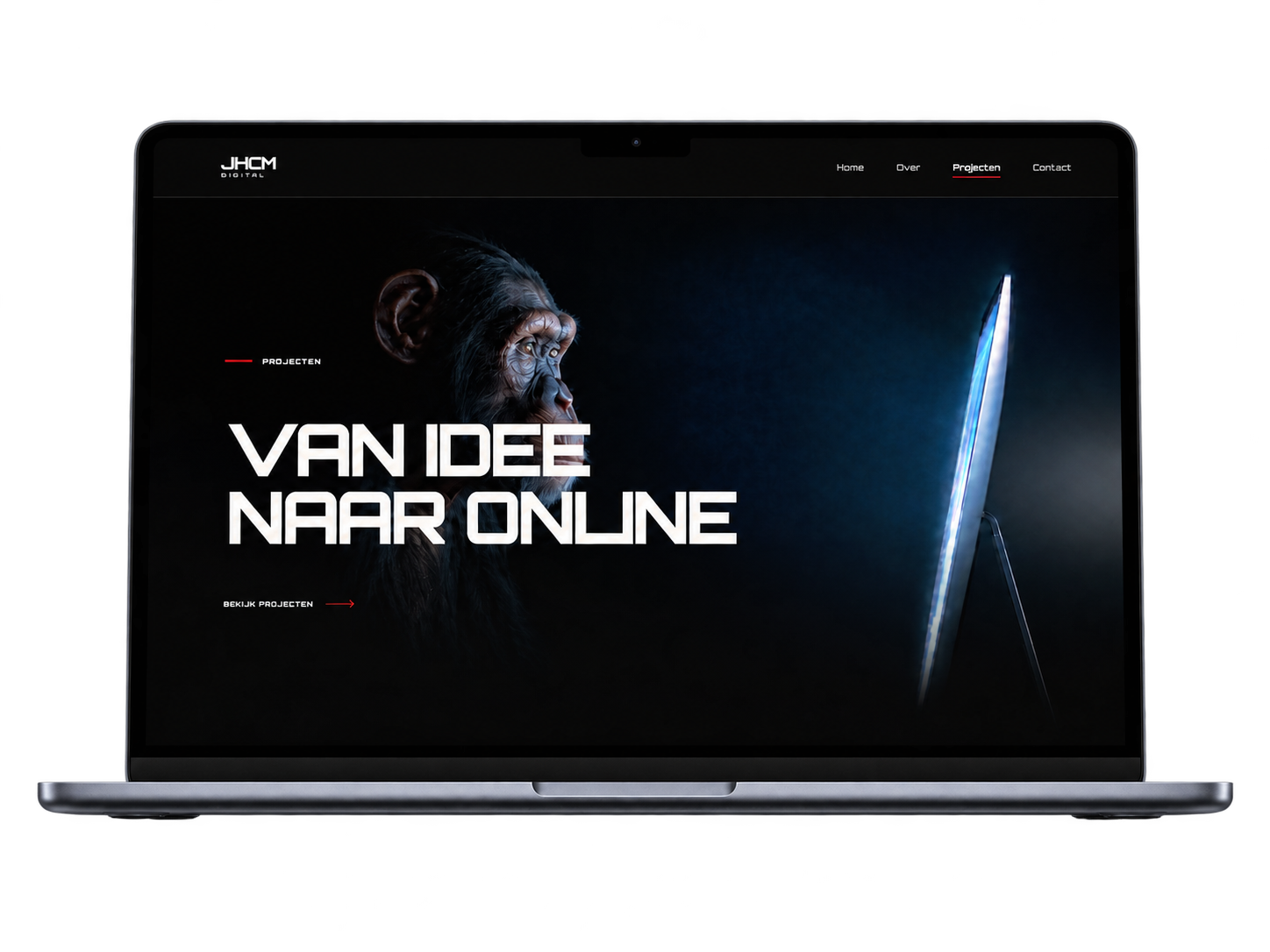 JHCM Digitaal website op laptop
